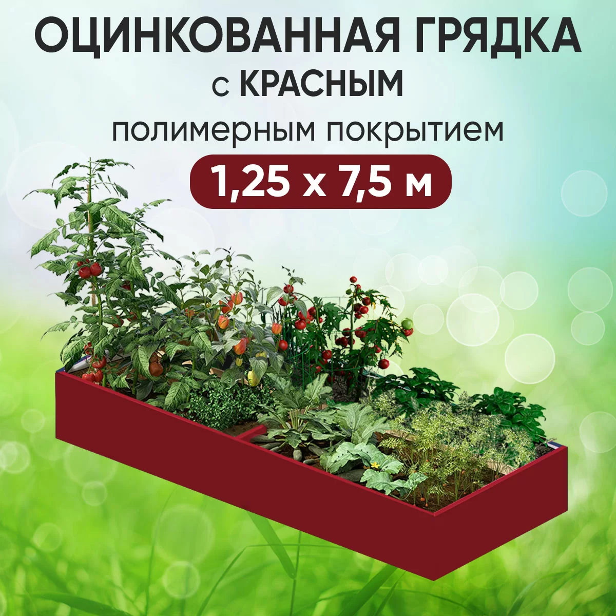 Грядка красная (1,25 х 7,5)